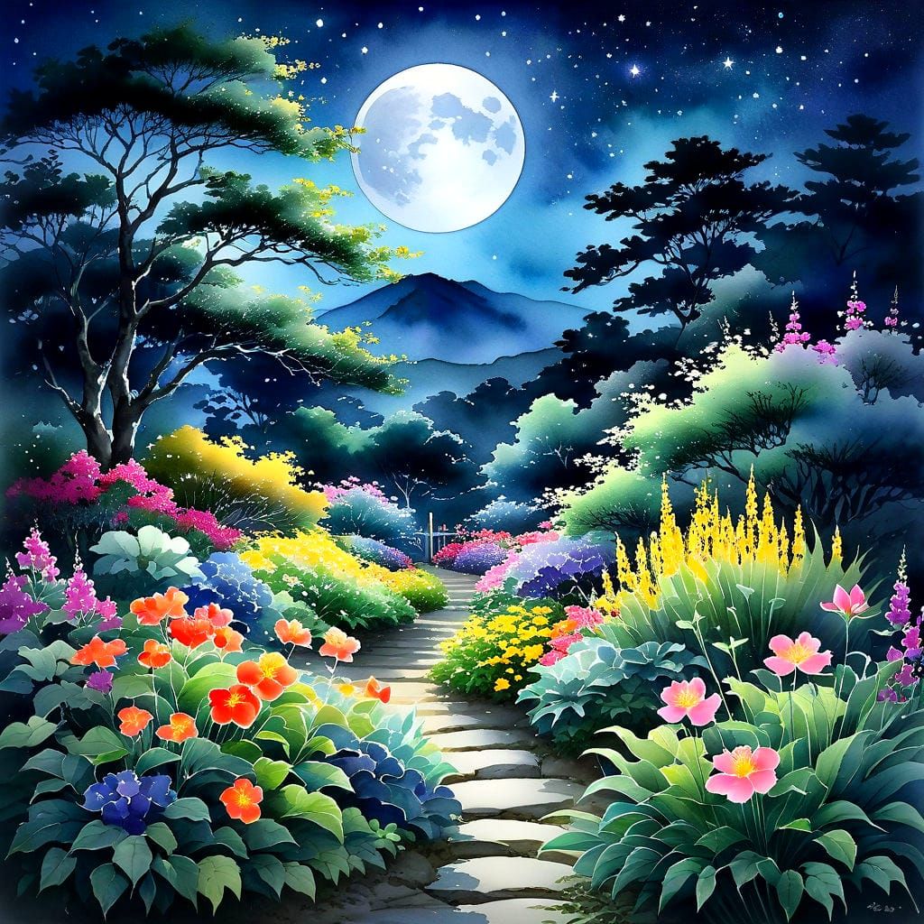 Flowers and moonlight