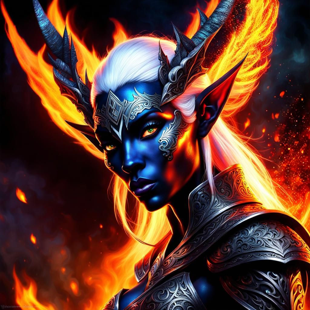 By Android Jones and Alexander Jansson || An epic drow elf with skin ...