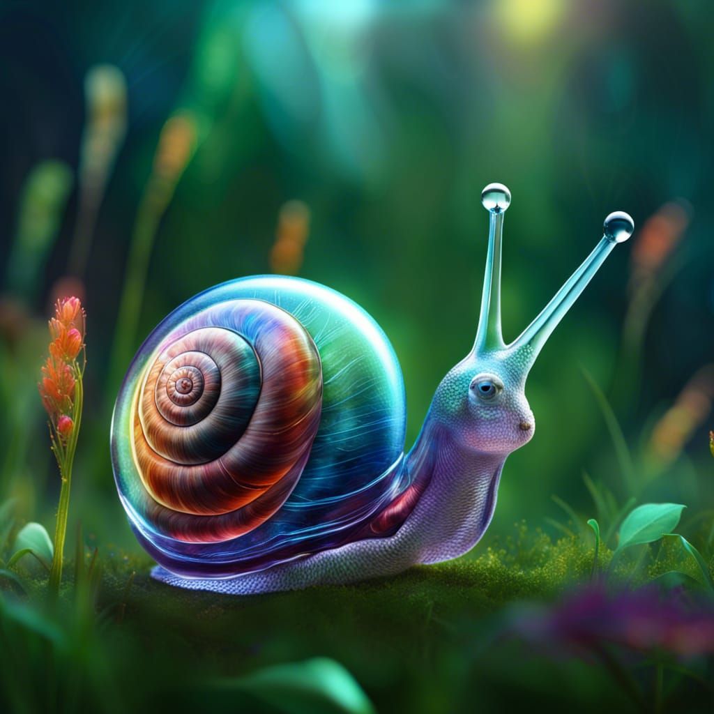 Rainbow snail 2 - AI Generated Artwork - NightCafe Creator