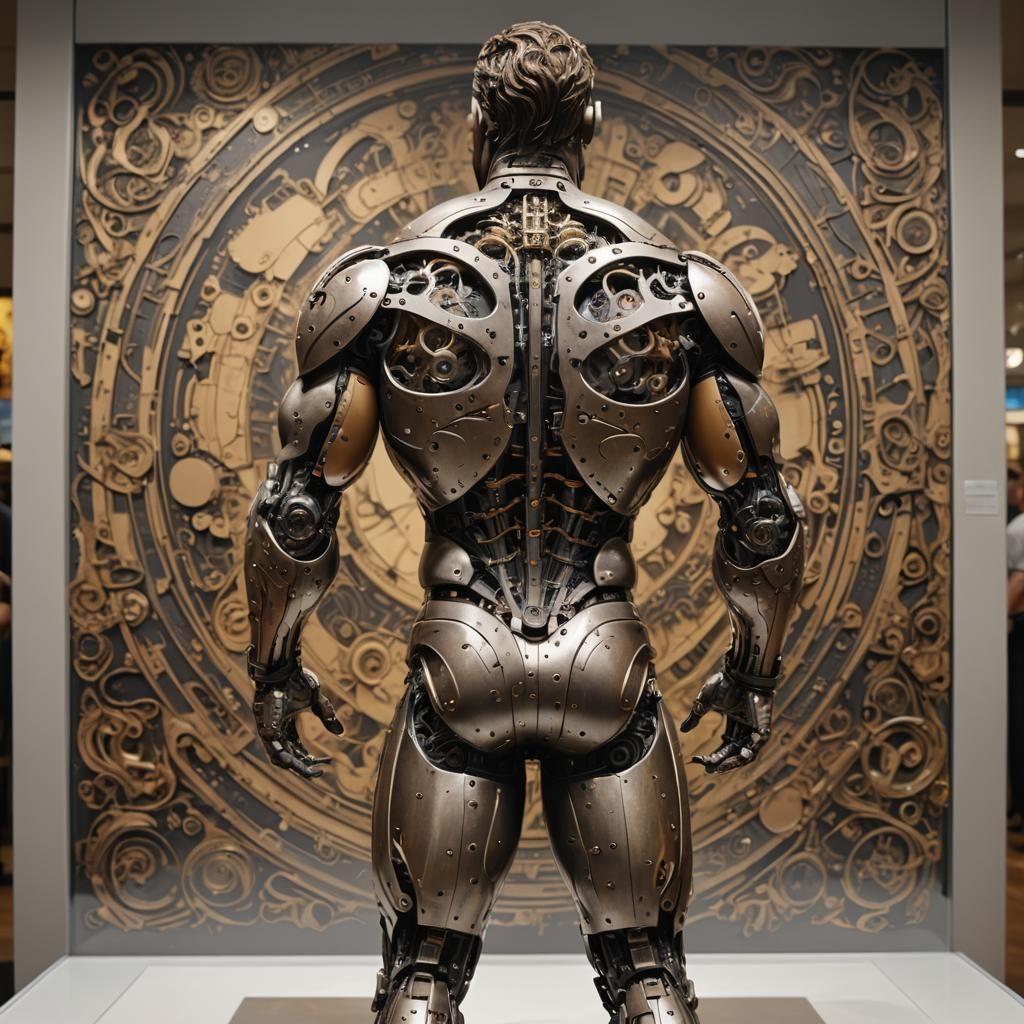 The full-size backview of an incredibly lifelike (((automato...