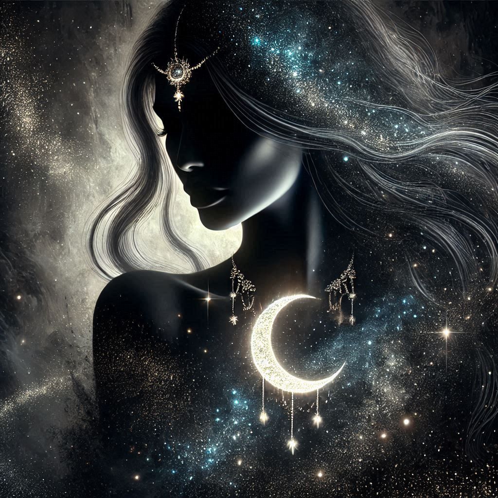 Moon and stars goddess