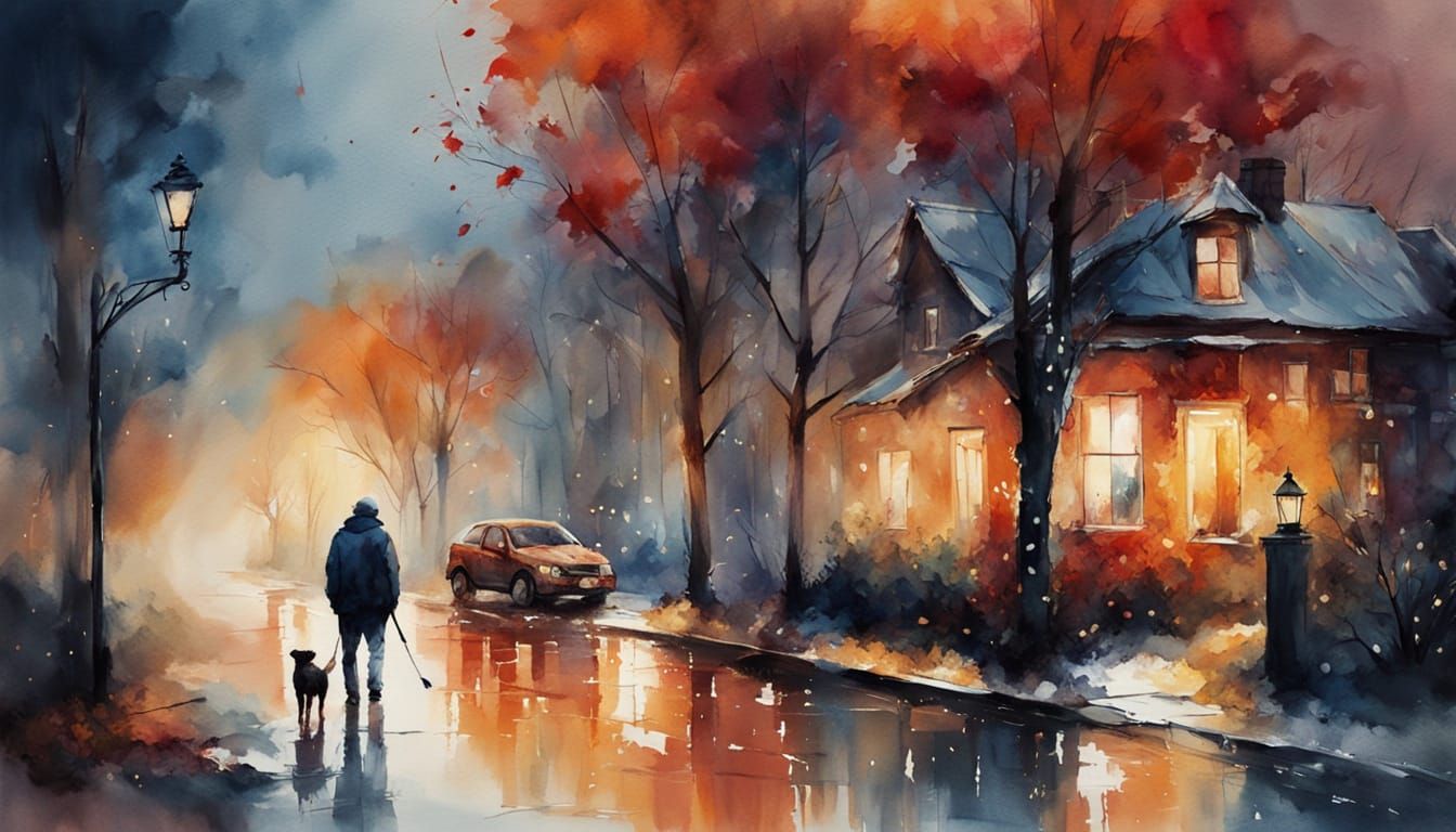 Townscape in rain  by @Gaveral