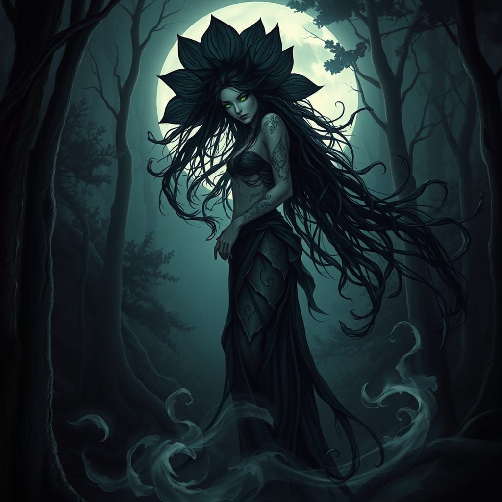Black Magical lotus dryad