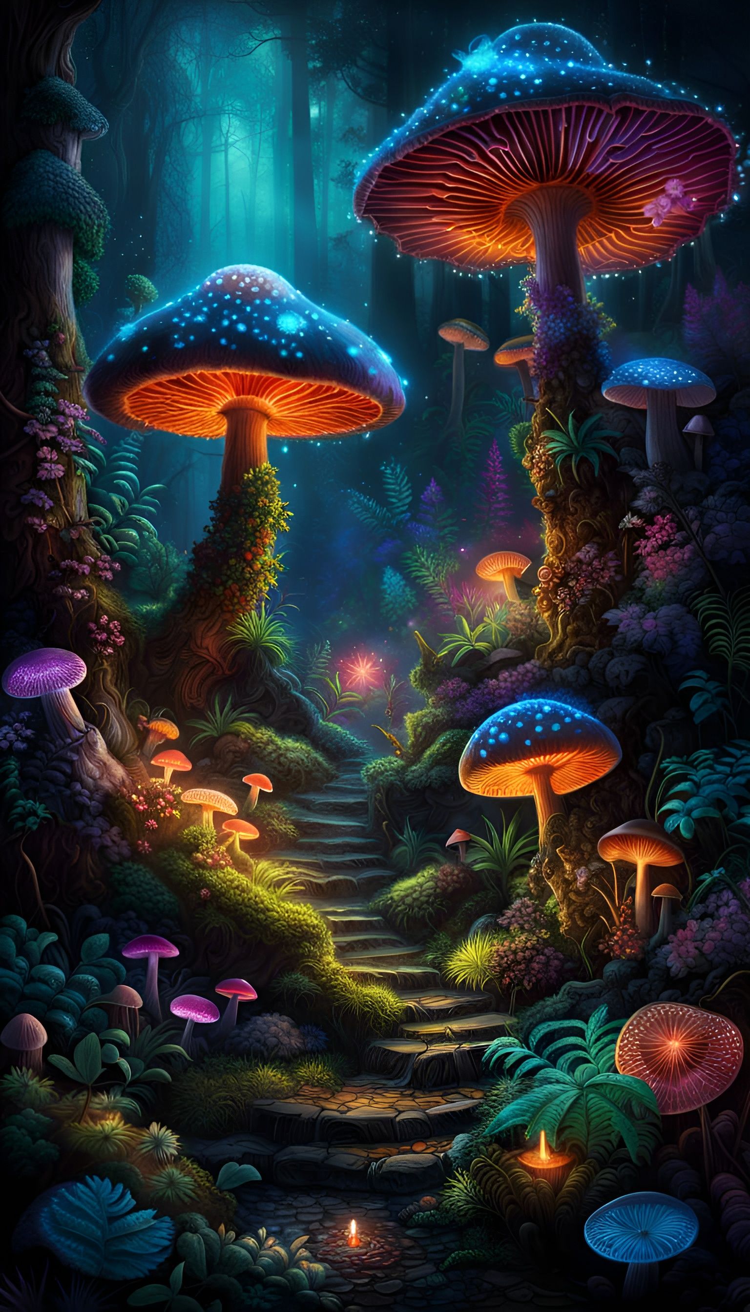 Glowy Shroom Forest  by @TheCanadian