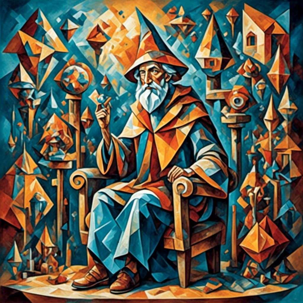  <lora:MoCubey:1.0> A wizard, cubism