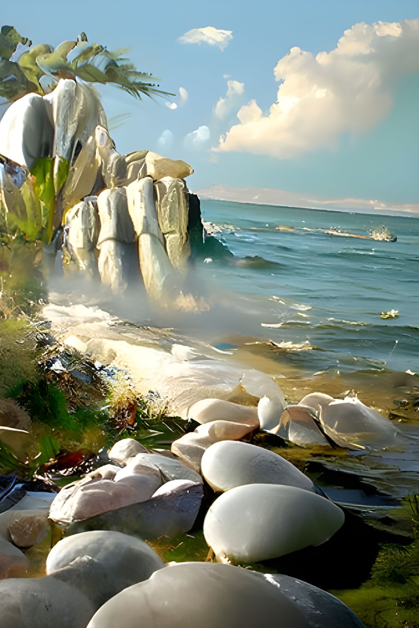 Pebble Beach - AI Generated Artwork - NightCafe Creator