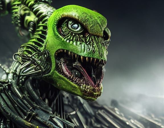 Monstrous Alien Creature in Dark Industrial Setting