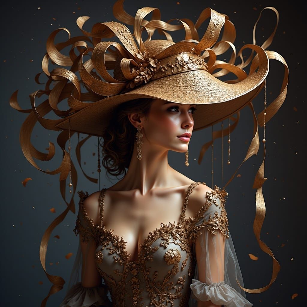 Exquisite, intricately designed, flowing, hat crafted by Star 