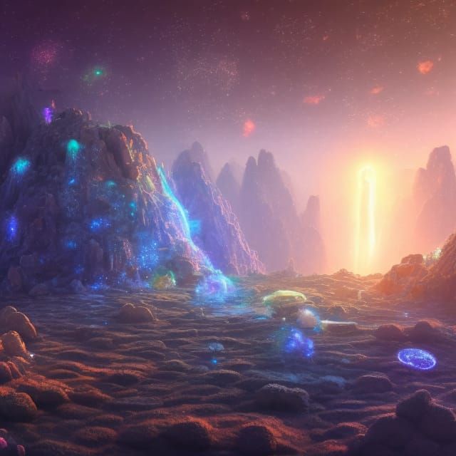Glowing Rock Structure