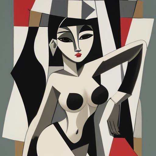 Picasso Cubism Asian Woman 