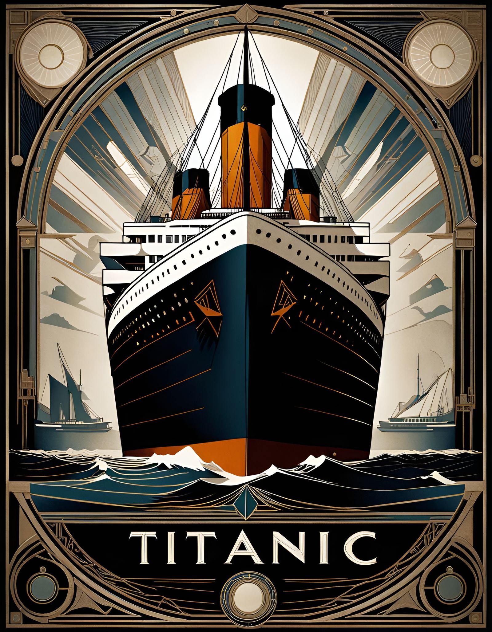 Titanic, Art Deco Poster - AI Generated Artwork - NightCafe Creator