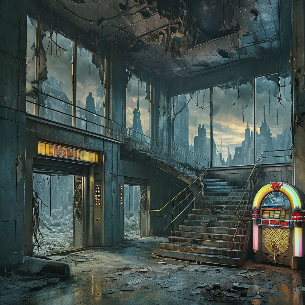 Dystopia at Dusk: A Retro-Futuristic Penthouse,