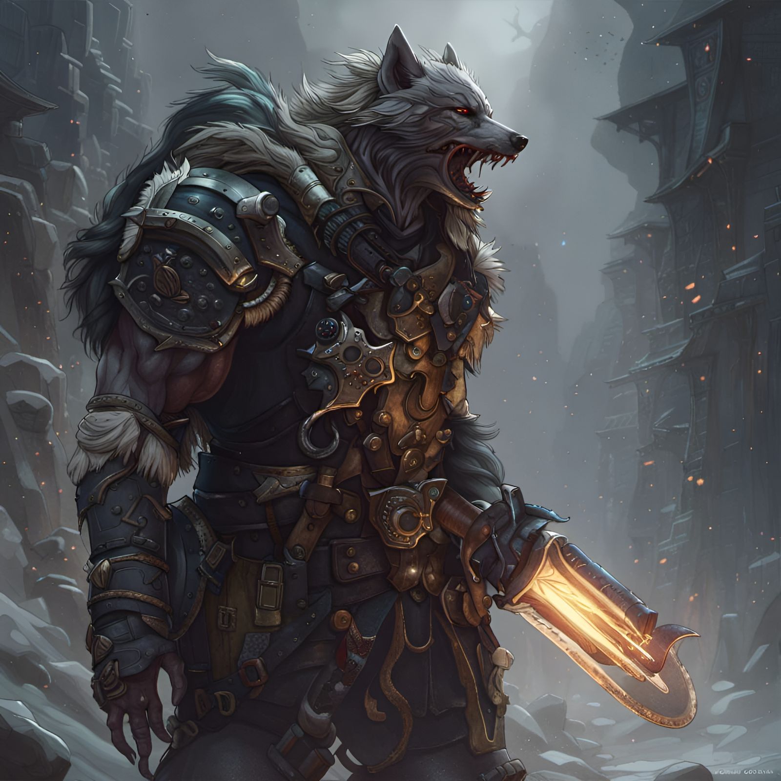 Wolf soldier - AI Generated Artwork - NightCafe Creator