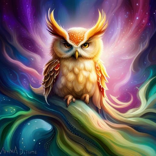 Cosmic Owl - AI Generated Artwork - NightCafe Creator