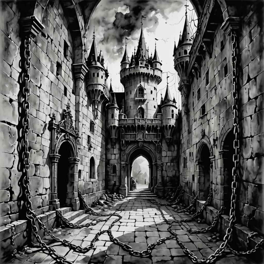 In a castle dark or a fortress strong, with chains upon my feet.  by @Foul Rabbit