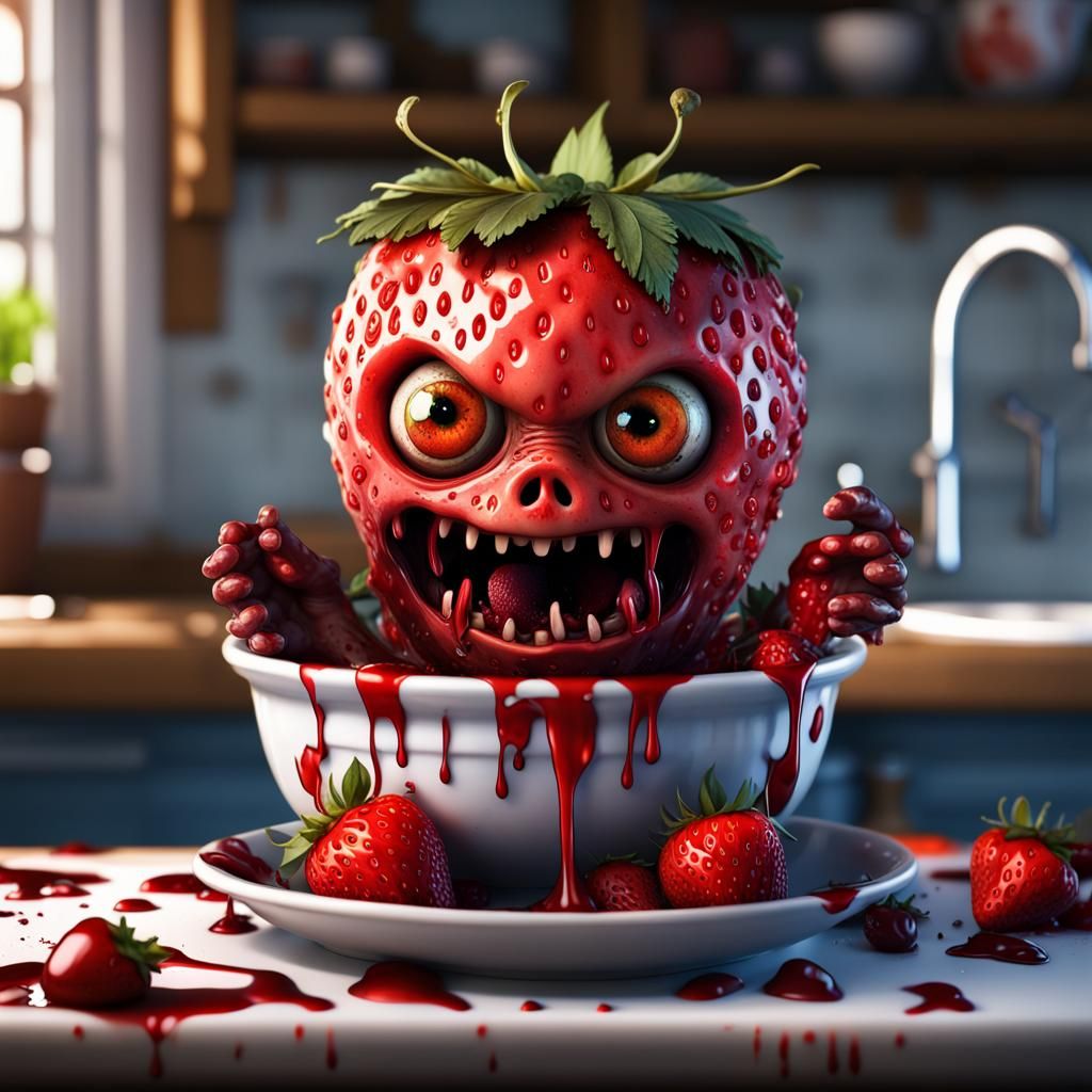 Zombie Strawberry  by @Drip