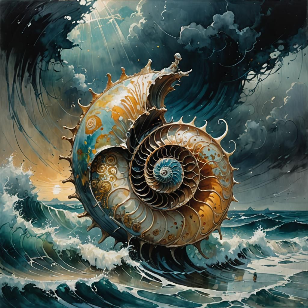 Chambered Nautilus   by @RollingRagdoll