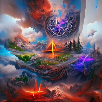 time portal in middle of High resolution painting concept ar...