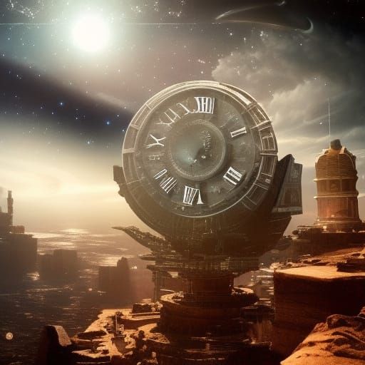 clock in space  by @Lady on Fire