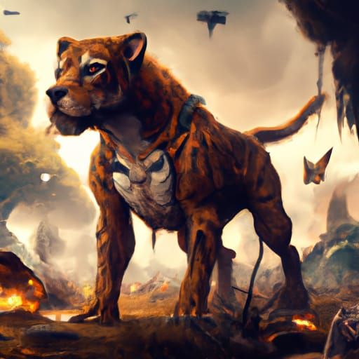 Tiger and Boxer dog hybrid - AI Generated Artwork - NightCafe Creator