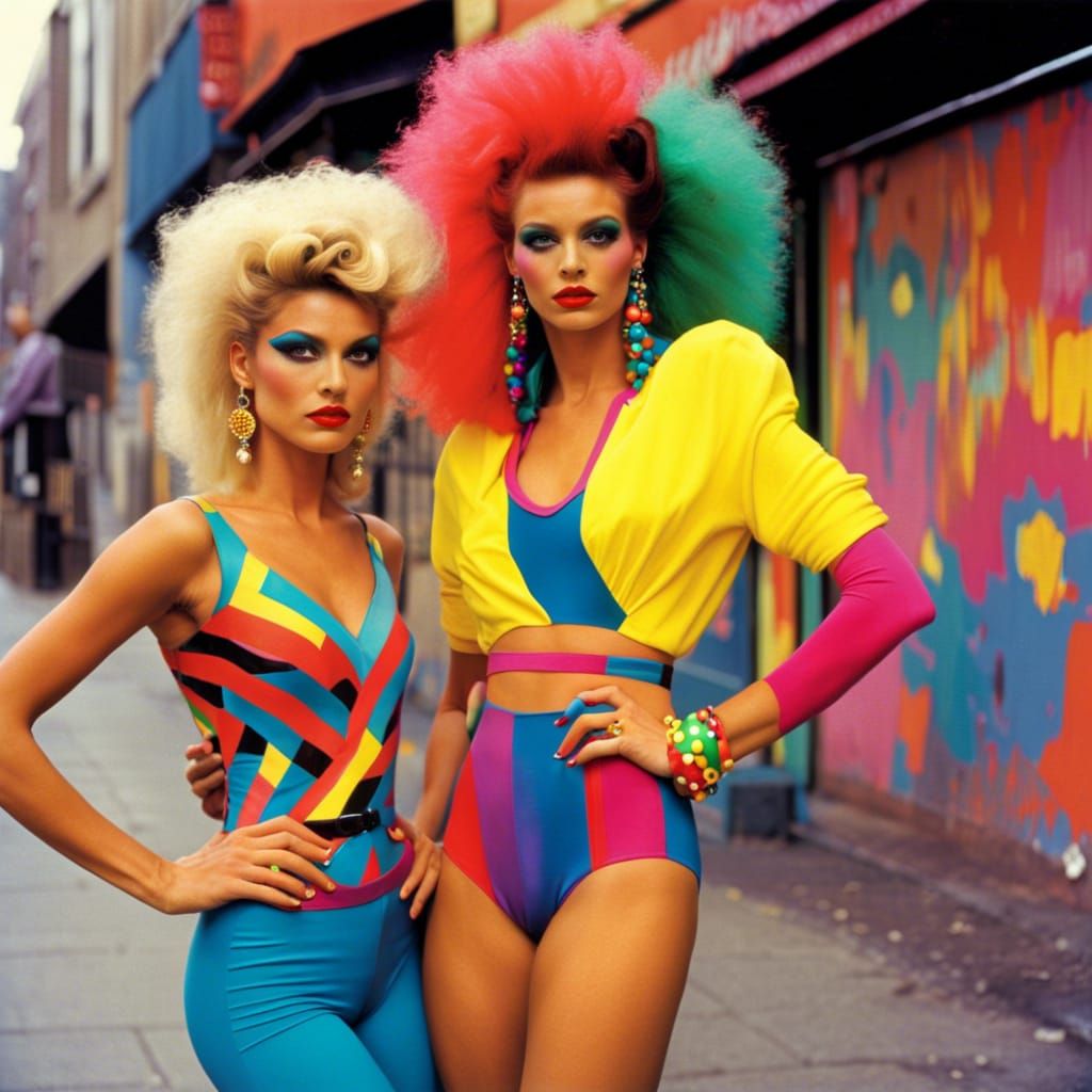1980s New Wave Neo Punk Aerobics Fashion Craze - AI Generated