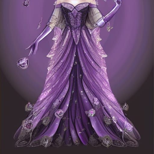 Amethyst Queen Ball Gown v1