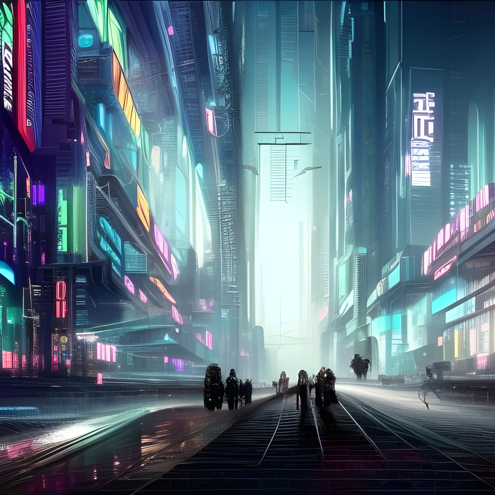 Cyberpunk city  by @Laevos