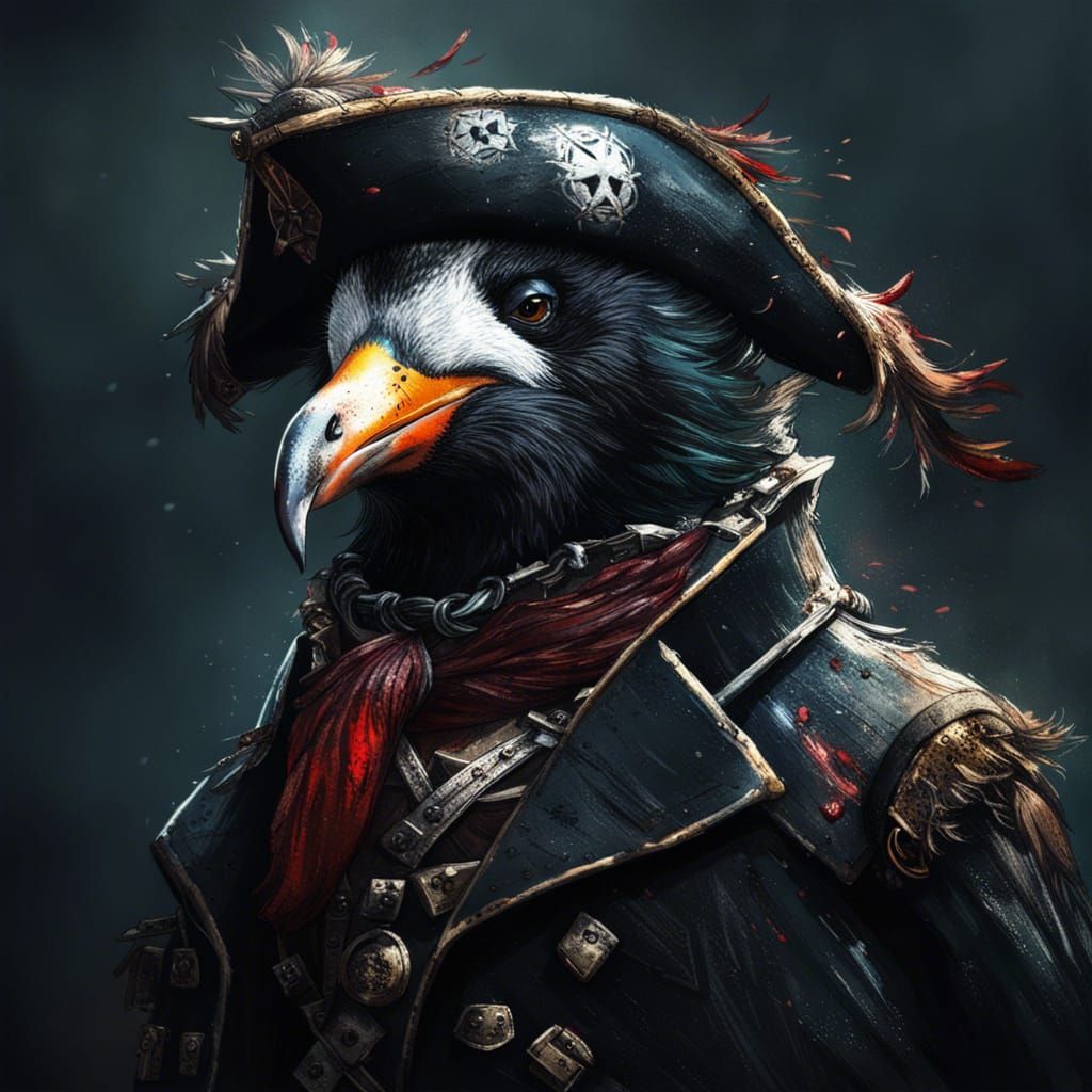 Pirate Penguin  by @Pavlova