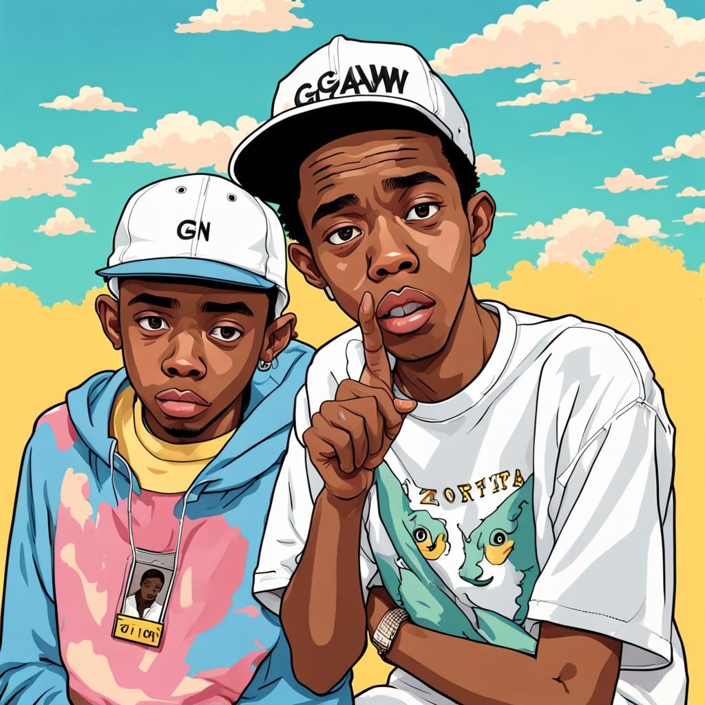 Tyler the creator and earl sweatshirt at camp flog gnaw AI Generated