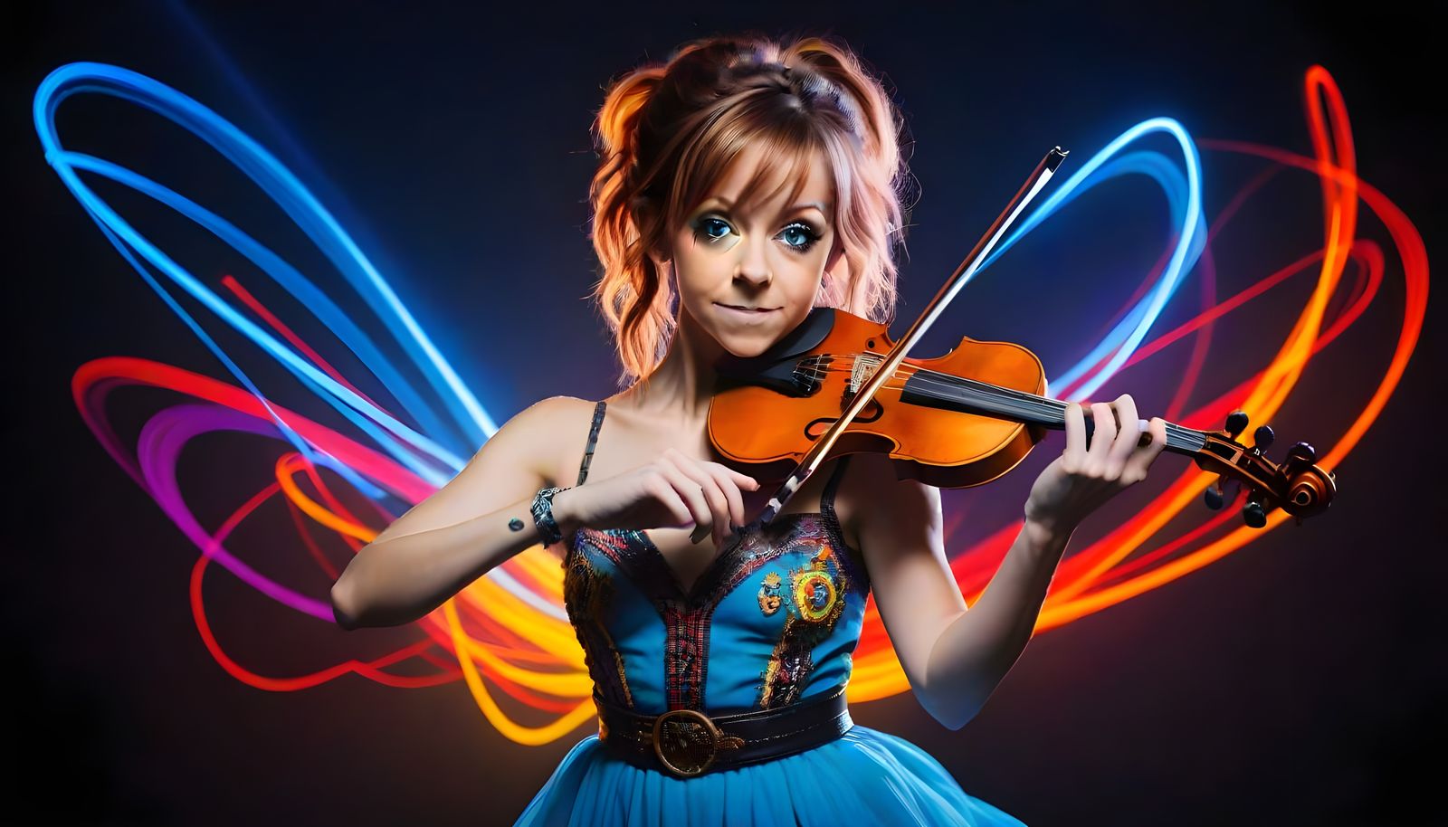 Lindsey Stirling Vivid Light Painting   by @Gary Murakami