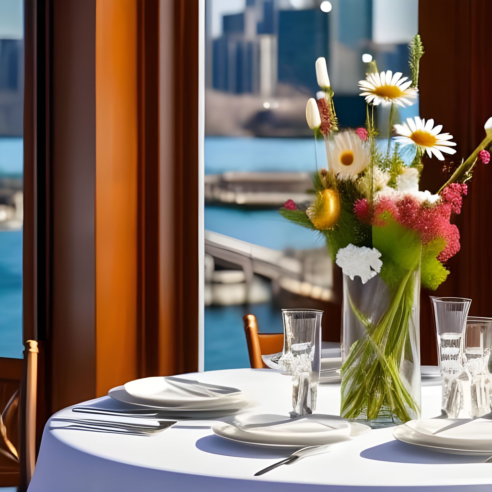 Daisies in a Chicago Restaurant AI Generated Artwork NightCafe Creator