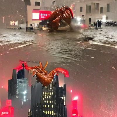 giant lobster destroying new york city