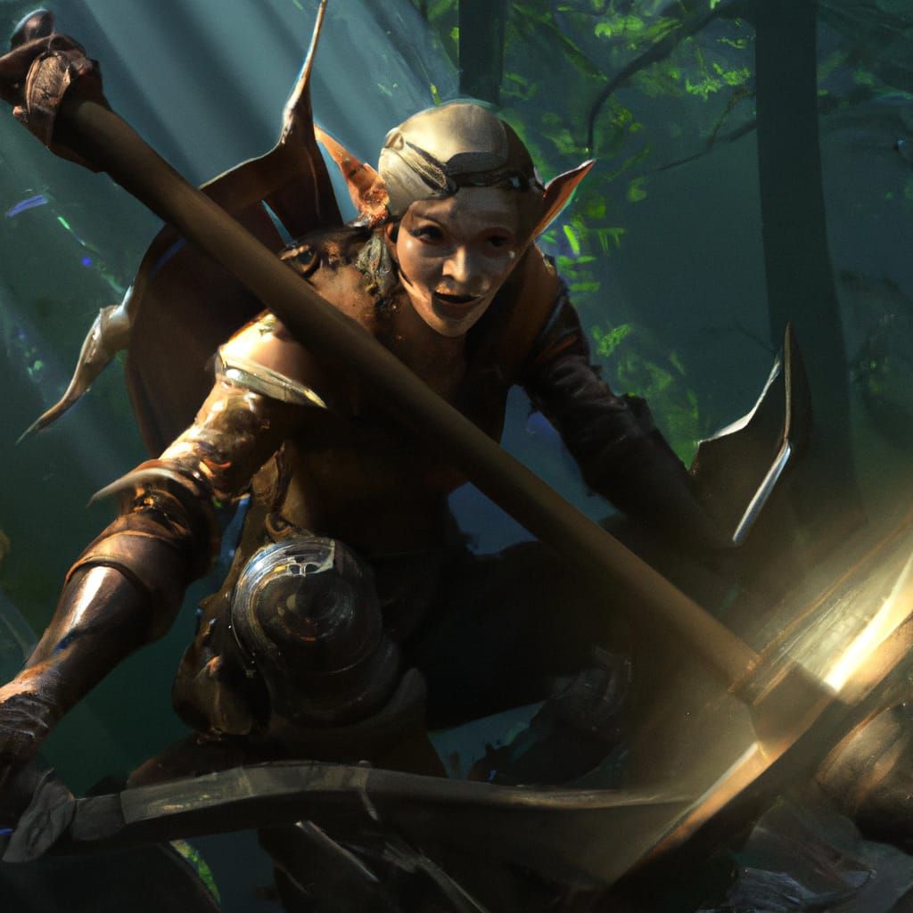 a wood elf fighter. AI Generated Artwork NightCafe Creator