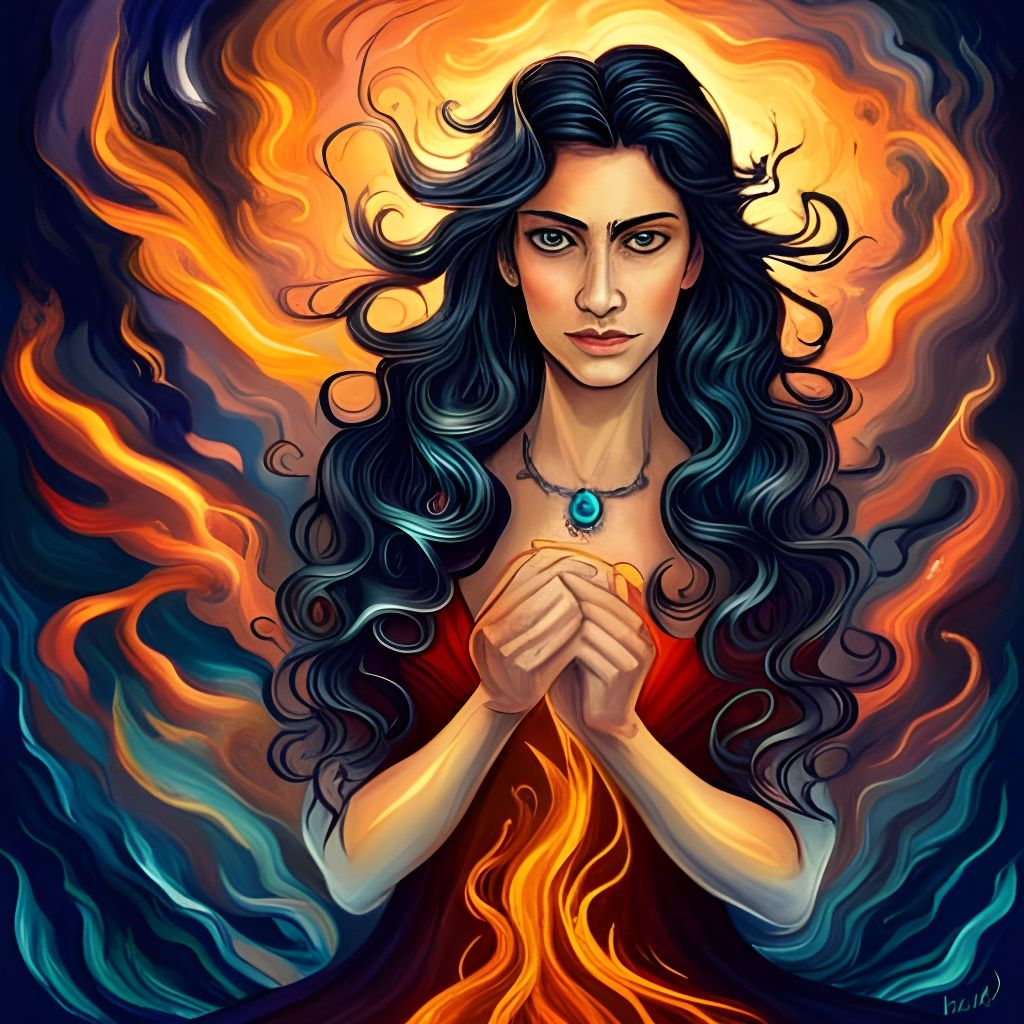 Fire Mage, female - AI Generated Artwork - NightCafe Creator