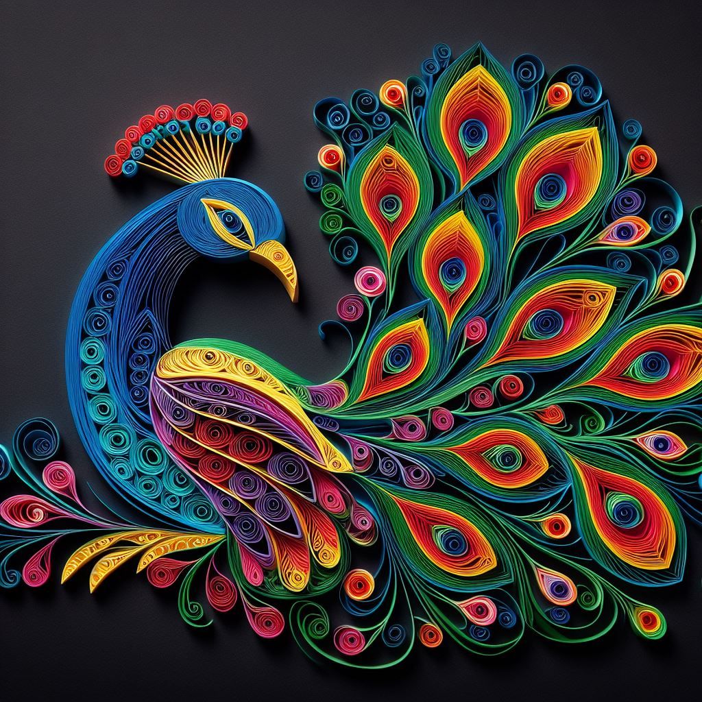 Quilling Paper, peacok