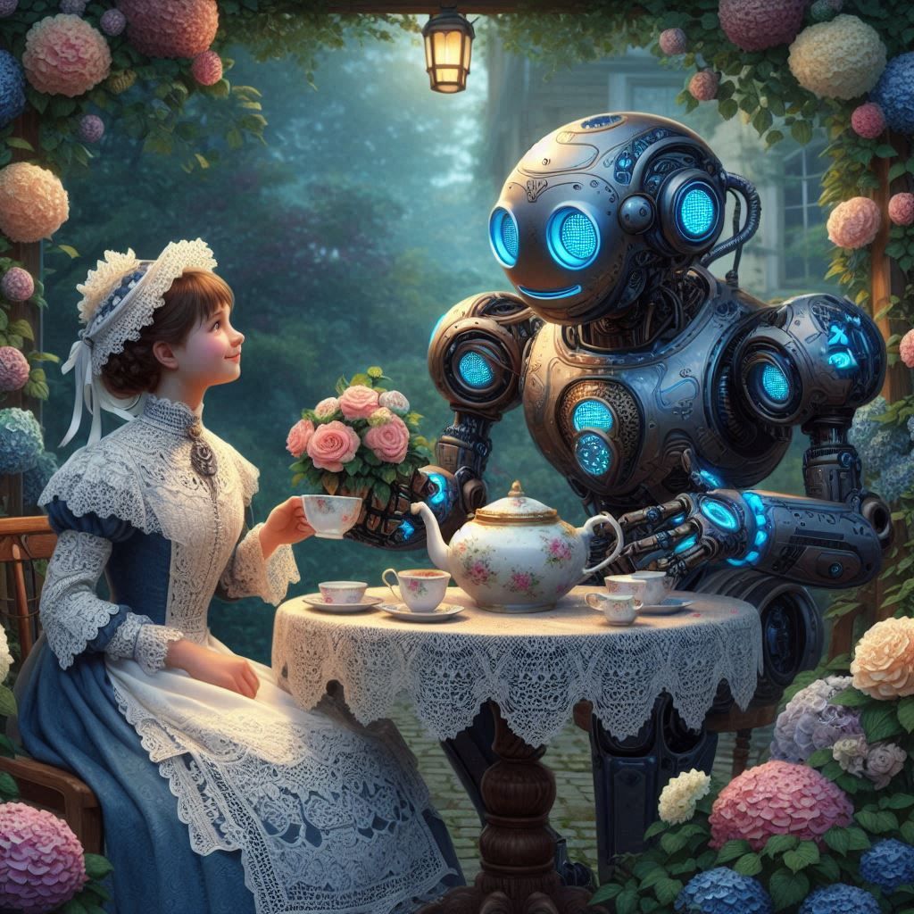 Drinking tea with Robi