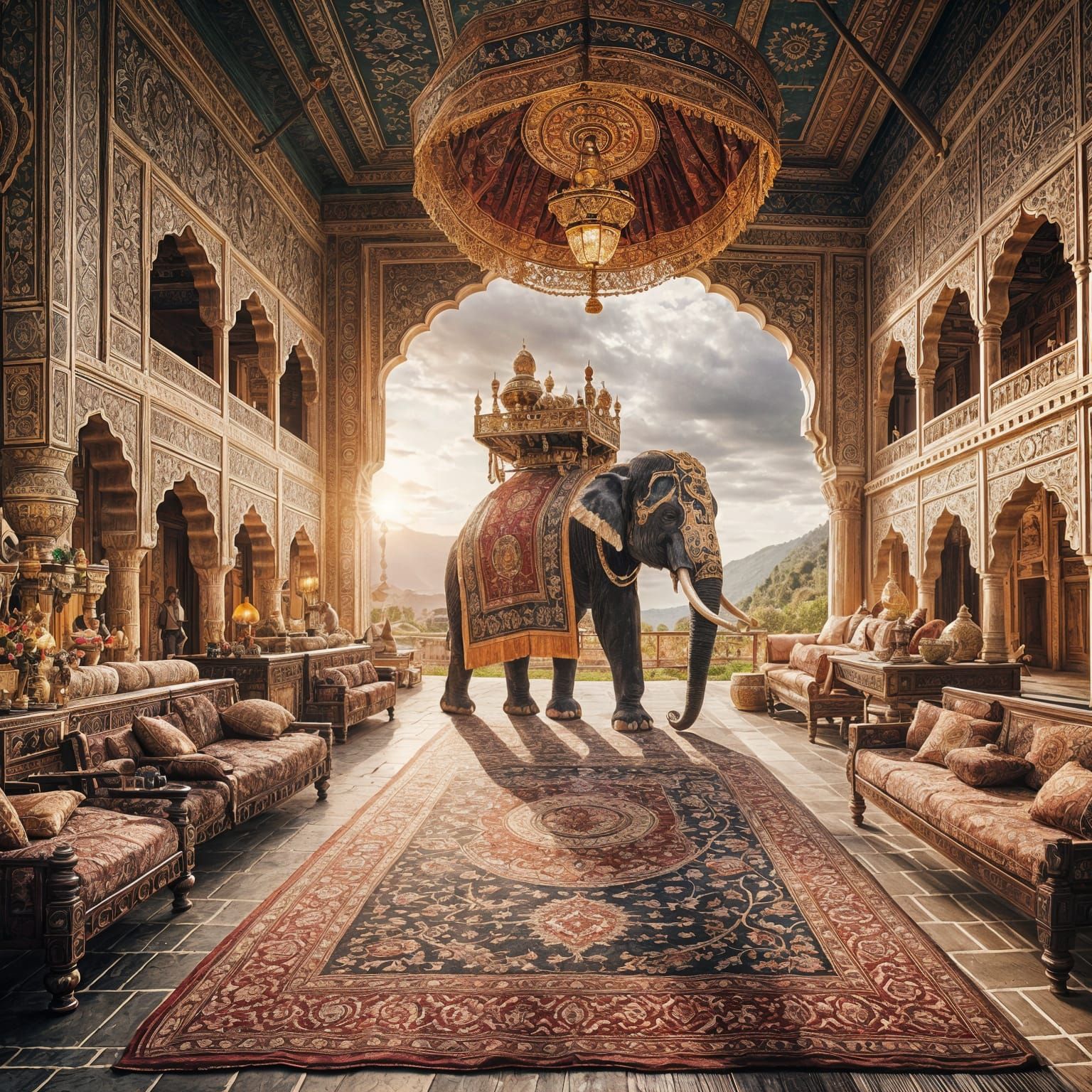 A  retro-futuristic open-air lounge