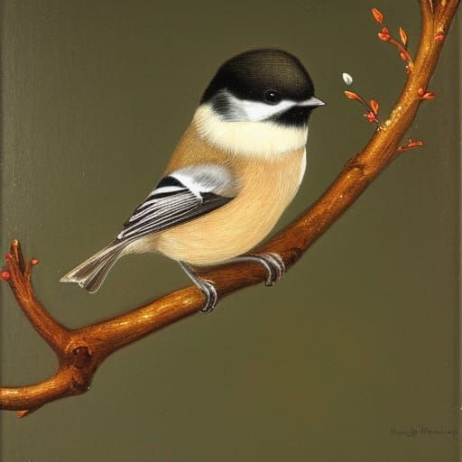 Black-capped Chickadee 3 - Ai Generated Artwork - Nightcafe Creator