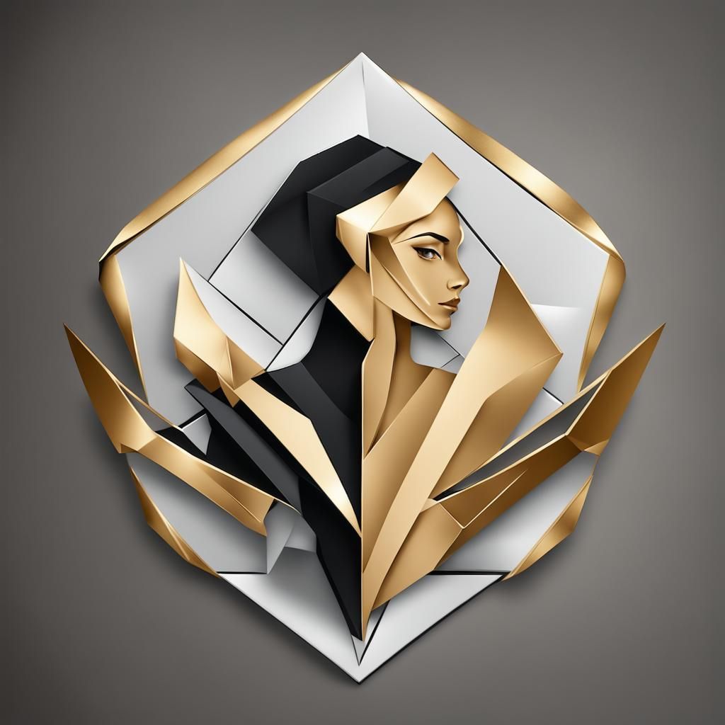 A gold logo with elite women fashion with grayish black and ...