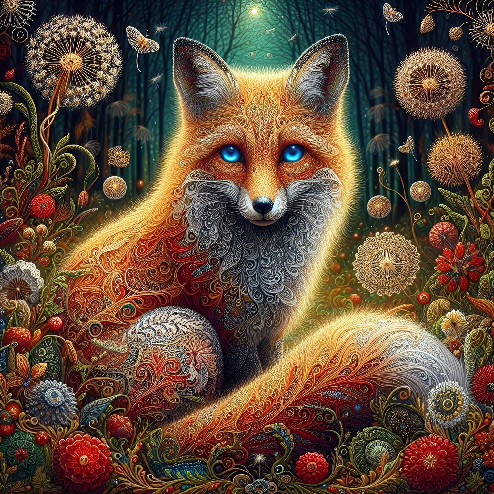 Blue Eyed Fox - AI Generated Artwork - NightCafe Creator