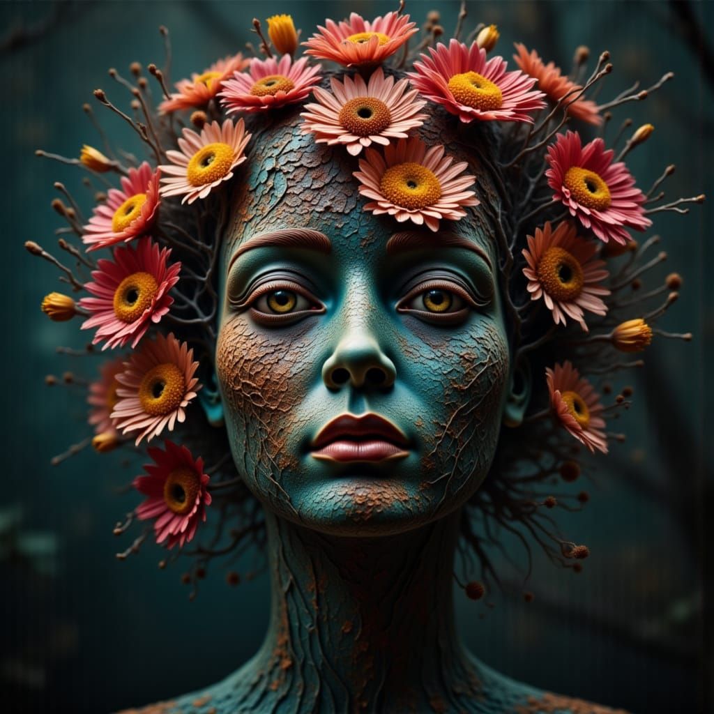 angry flower face <lora:Flotre:1.0> intricate details, HDR, beautifully shot, hyperrealistic, sharp focus, 64 megapixels, perfect compositio...