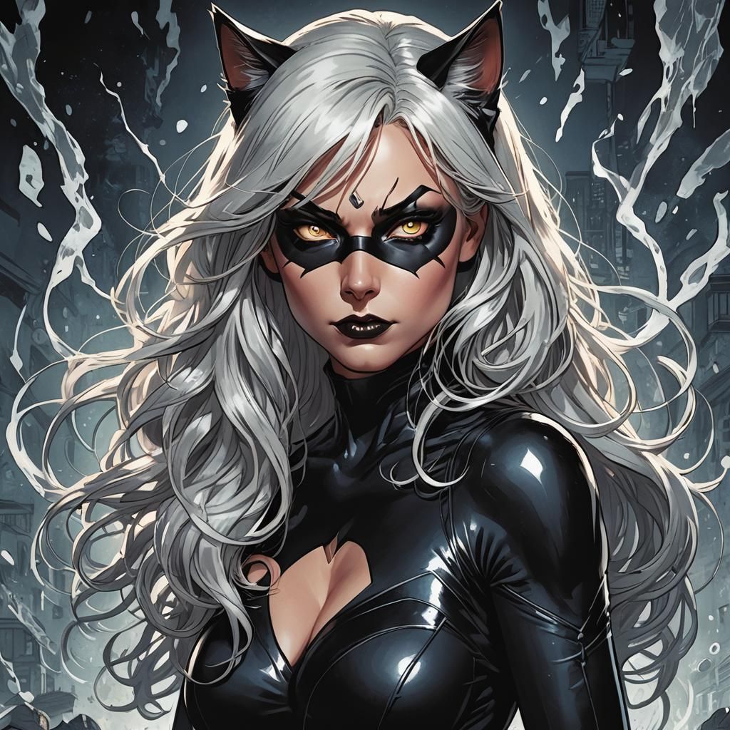 Sydney Sweeny as Black Cat from Marvel Comics AI Generated Artwork