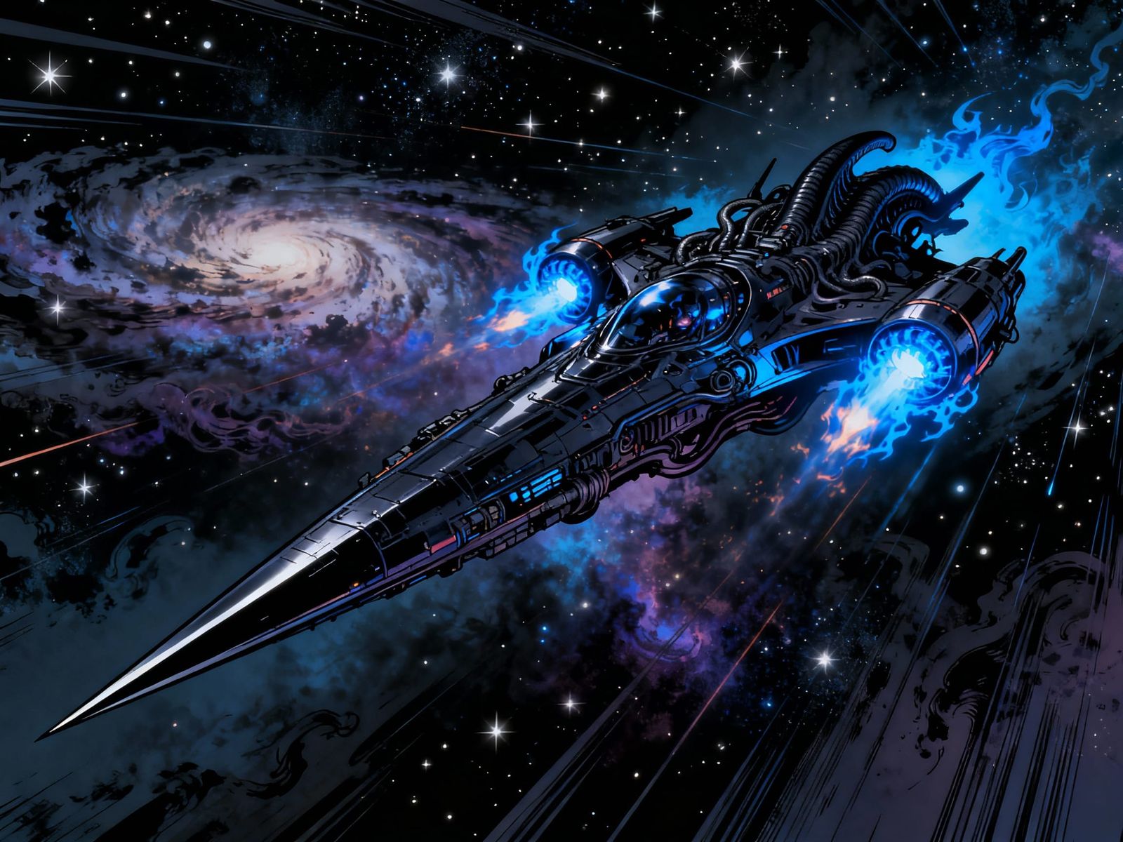 Mysterious Alien Ship (Anime Style)  by @MagisterLudorum