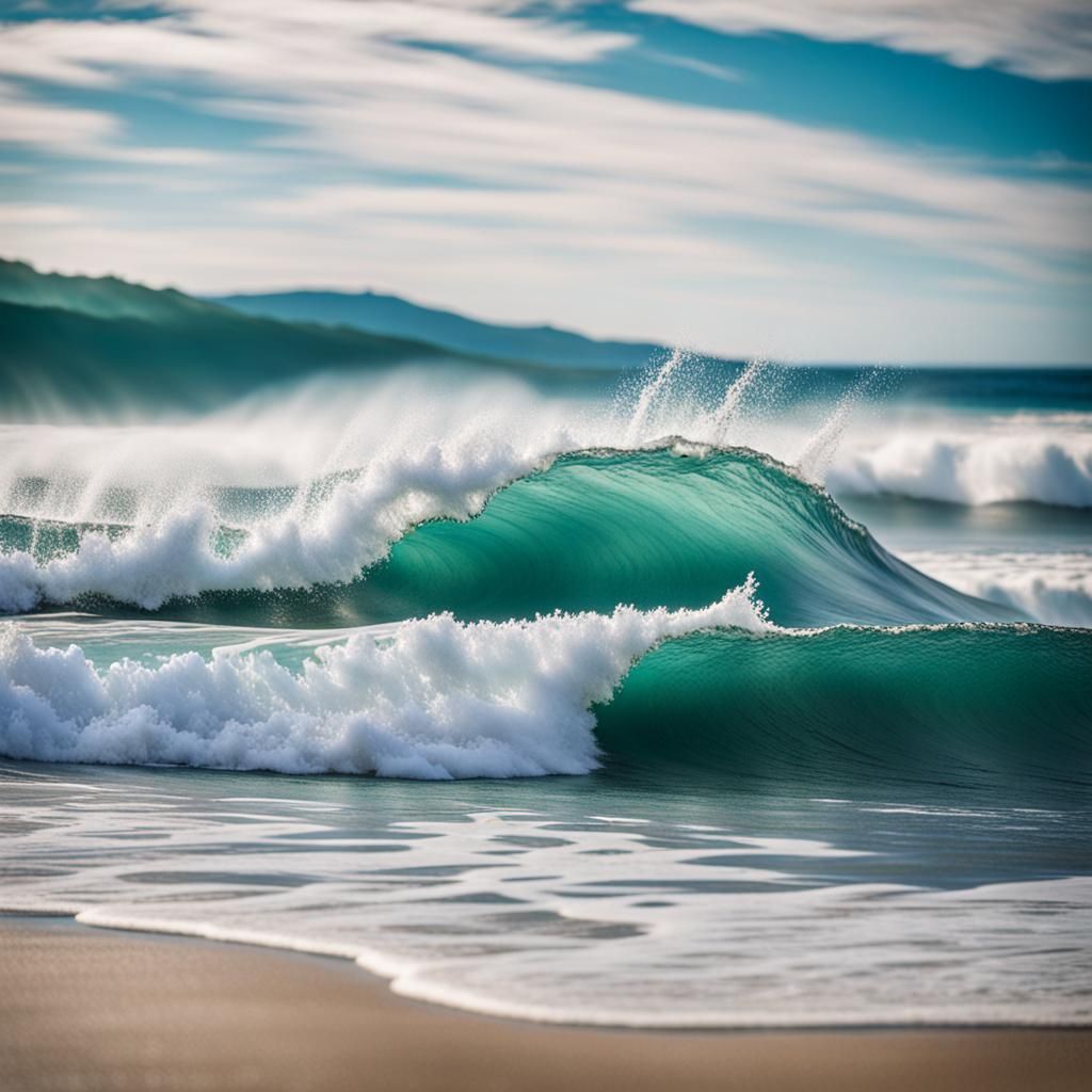 ocean waves at a beautiful beach