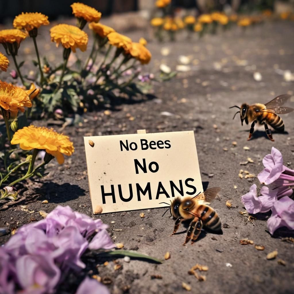 No bees = No humans - AI Generated Artwork - NightCafe Creator