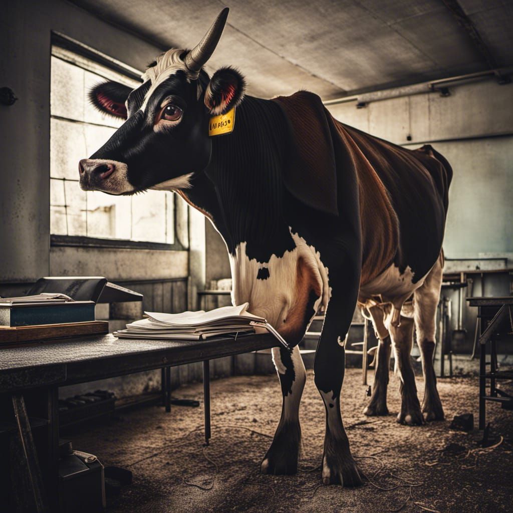 A COW GIVING EXAM
