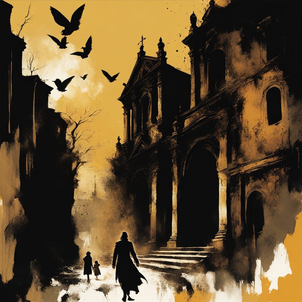 Forty forties of rabbits
Jump in the shadows of the alleys
They knock down the tops of the churches
They ...  by @Clau_Pt_Vampire