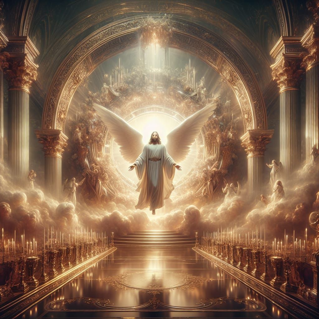 Using the book of Revelation and Ezekiel create the throne room of heaven with Jesus Christ of Nazareth on the throne. Encompass the idea of...