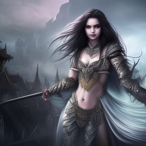 Castle, Fortress, Pearl Knight Princess Warrior, female, gir...