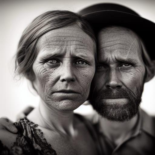 Amish Couple Portrait in Ambient Light